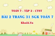 Bài 2 trang 31 SGK Toán 7 tập 2 Chân trời sáng tạo